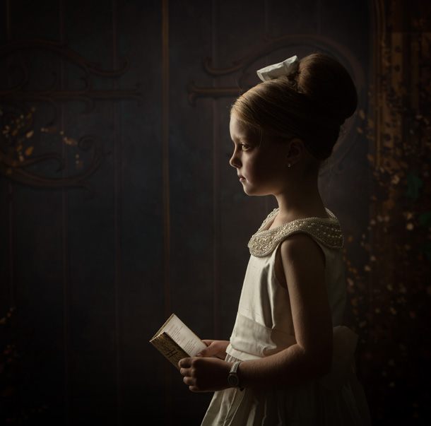 A Classic Communion Portrait of a beautiful little subject at Cormac Byrne Photography.  